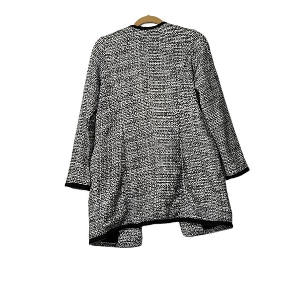 Talbots Tweed Mid Length Jacket Black and White Size XS Business Career - Picture 2 of 5